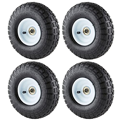 Tricam Farm and Ranch FR1055 10-Inch Replacement Pneumatic Turf Tire for Utility Garden Carts, Wheelbarrows, Dollies, and Wagon, (4 Pack)