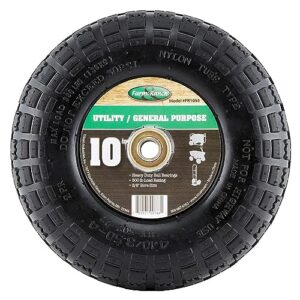 Tricam Farm and Ranch FR1055 10-Inch Replacement Pneumatic Turf Tire for Utility Garden Carts, Wheelbarrows, Dollies, and Wagon, (4 Pack)