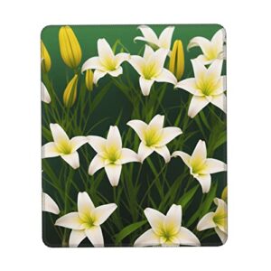 lily flower mouse pads for laptop and pc, 7.9 x 9.5 in mouse pad for office and gaming pads.