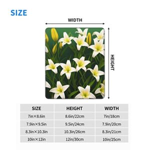 Lily Flower Mouse Pads for Laptop and PC, 7.9 x 9.5 in Mouse Pad for Office and Gaming Pads.