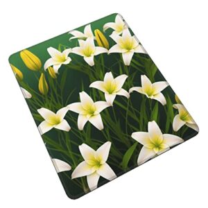 Lily Flower Mouse Pads for Laptop and PC, 7.9 x 9.5 in Mouse Pad for Office and Gaming Pads.