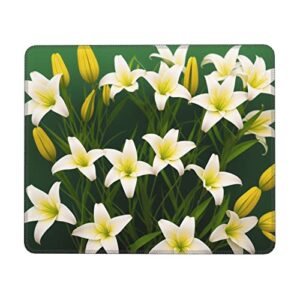 lily flower mouse pads for laptop and pc, 10 x 12 inch mouse pad for office and cute gaming pads.