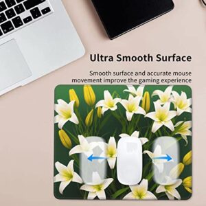 Lily Flower Mouse Pads for Laptop and PC, 10 x 12 inch Mouse Pad for Office and Cute Gaming Pads.