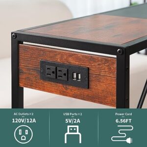 Yoobure Entryway Table, 41.7'' Console Tables for Entryway, Narrow Console Table with Power Outlet, Sofa table with Shelves, Industrial Entry Table for Living Room, Foyer, Hallway Table Entrance table