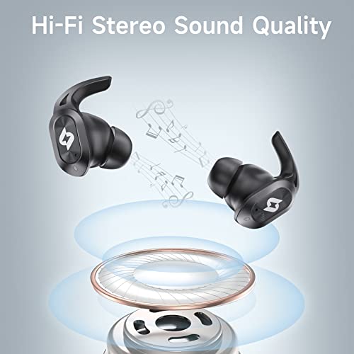 Wireless Earbuds Bluetooth Headphones with Wireless Charging Case 32H Playback LED Display in Ear Earphones Waterproof Ear buds Built in Mic Stereo Bass for iPhone Samsung Android Sport Workout Gym TV