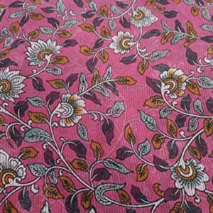 100% Silk Chiffon Floral Printed Fabric Watermelon Pink 44" Wide by The Yard…