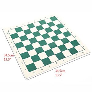 Chess Board Set Portable Travel Chess Game Set Beginner Chess Set with Roll Up PVC Leather Chess Board and Wood Chess Pieces Board Games