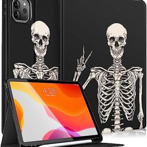 Uppuppy for Apple iPad Air 5th/4th Generation Case 10.9 Inch, for iPad Pro 11 Inch Case Pencil Holder Cute Kids Women Girls Folio Skeleton Cover for iPad Air 5 2022/4 2020/Pro 11” A2588 A2316 A2316