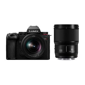 panasonic lumix s5ii mirrorless camera (dc-s5m2kk) with lumix s series 50mm f1.8 lens (s-s50)