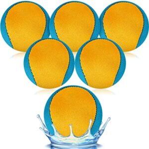 6 pcs water jumping ball 2 inch water bouncing ball water balls water skipping beach ball beach toys pool accessories for boys girls gift outdoor games activities pool river lake (yellow, sky blue)