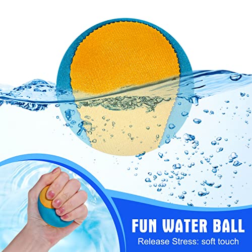 6 Pcs Water Jumping Ball 2 Inch Water Bouncing Ball Water Balls Water Skipping Beach Ball Beach Toys Pool Accessories for Boys Girls Gift Outdoor Games Activities Pool River Lake (Yellow, Sky Blue)