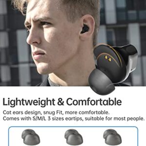 GIEC New Ture Wireless Earbuds Noise Cancelling Headphones Bluetooth 5.3 Light Small Earbud IPX5 Waterproof 48Hrs Playtime Big Bass Bluetooth Ear Buds with Mic and Charging Case for iPhone/Android