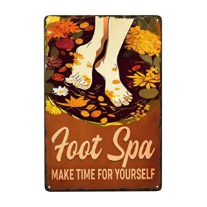 sign hotel foot spa flower decor make time for yourself vintage floralpunk hotel signs halloween unique touch bedroom office farmhouse kitchen decor man cave bathroom poster spirited movement 8x12in