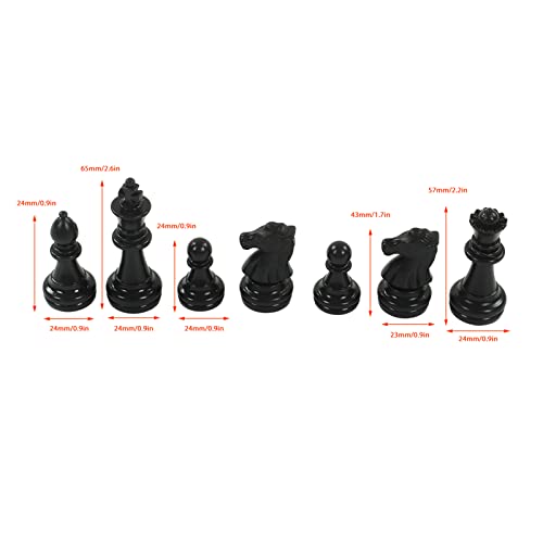 Alomejor Portable International Chess Set with Plastic Dual Color Chess Pieces and Storage Bag