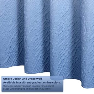 CZL Bathroom Blue Shower Curtain Set Ombre with 12 Hooks, Modern Shower Curtain, Gradient Textured Shower Curtains for Bathroom, Waterproof Fabric Shower Curtains, Machine Washable, 72 x 72 Inches