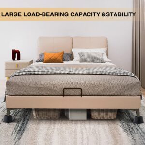 Tocawe Set of 9 Bed Furniture Riser 2", Round Dorm Bed Frame Riser，Heavy Duty Furniture Riser with Non-Slip Foam Pads for Bed, Desk, Chair, Sofa Table, Sofa Lift, Black