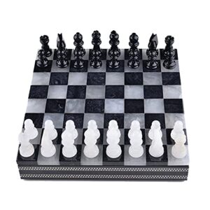 thpt agate stone chess set family standard international chess creative board decoration gift for chess lovers board games (color : black)