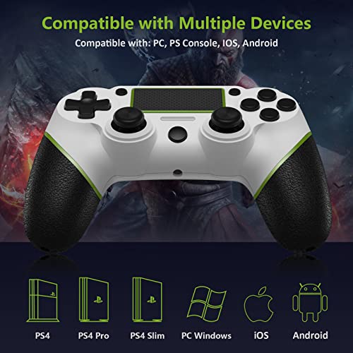 MAOMIEMIE Play-station 4 Controller Wireless Compatible with PS-4/Pro/Slim/PC/laptop, Gaming Controller with 6-Axis Motion Sensor/Dual Motor Vibration/Chargable/Turbo Continuous Shooting Adjustable