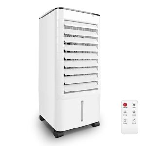 portable air conditioner, 3-in-1 evaporative air cooler windowless, 4 modes & 3 speeds personal swamp cooler w/humidifier, remote & 12h timer, evaporative cooler for room home office