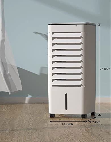 Portable Air Conditioner, 3-IN-1 Evaporative Air Cooler Windowless, 4 Modes & 3 Speeds Personal Swamp Cooler w/Humidifier, Remote & 12H Timer, Evaporative Cooler for Room Home Office