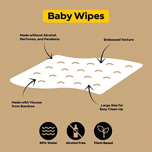 DYPER Viscose from Bamboo Baby Diapers Size 3 + Wipes | Honest Ingredients | Cloth Alternative | Day & Overnight | Made with Plant-Based* Materials | Hypoallergenic for Sensitive Skin, Unscented