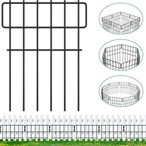 animal barrier dog fence outdoor - 10 pack no dig fence for dogs rabbit pet outside use, garden fence animal barrier fence, metal fencing panel, 17 in(h) x 10.83 ft(l)