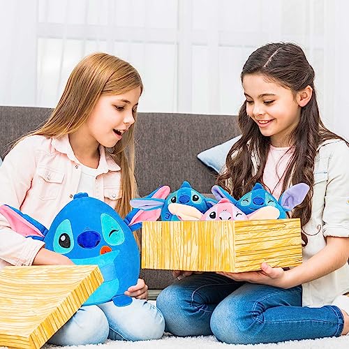 Tigiemap 13.8 Inch Stitch Plush, Stitch Mommy with 3 Baby Monsters Stuffed Plush Throw Pillow for Kids Boys Girls for Room Sofa Cushion Decoration