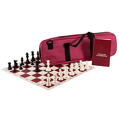 Tournament Roll-Up Chess Set with Travel Bag Silicone Rubber Checkerboard Chess Record Book Chess Piece for Kids Board Games (Color : Dark Blue)