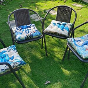 ADK SKY Seat Cushion Marine Animals Chair Pads for Dining Chairs, Office Chair, Car, Floor, Outdoor, Patio，Machine Wash & Dryer Friendly 4 Pack 16"×16"