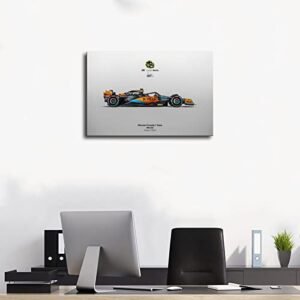 ERWYN Mclaren poster Formular One Poster F1 Walls Canvas Car Posters Wall Art Canvas For Boys Room Vintage Frame-style 12x18inch(30x45cm)