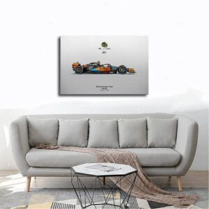 ERWYN Mclaren poster Formular One Poster F1 Walls Canvas Car Posters Wall Art Canvas For Boys Room Vintage Frame-style 12x18inch(30x45cm)