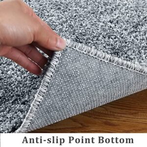 JOLENE.K 8' x 10' Shag Area Rug Indoor Modern Plush Area Rug Non-Shedding Non-Slip Large Area Rug Thick Area Rug for Living Room Bedroom, Grey, 8' x 10'