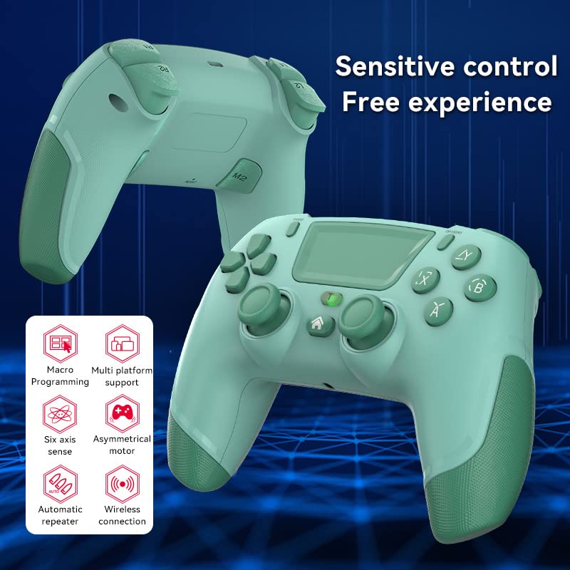 RALAN 2Pack Wireless Controller Compatible with Playstation 4/Pro/Slim/PS3/IOS/Nintendo Switch/PC PS4 Dualshocked 4 Gamepad with Headphone Jack and Touch Pad