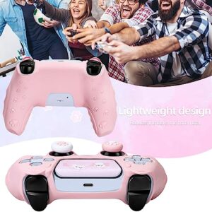 BRHE Cute Cat Claw PS5 Controller Skin - Non-Slip Silicone Protective Cover for Playstation 5 Wireless Controller with 2 Thumb Grip Caps,1 cat Sticker,4 Remote Sensing Coils