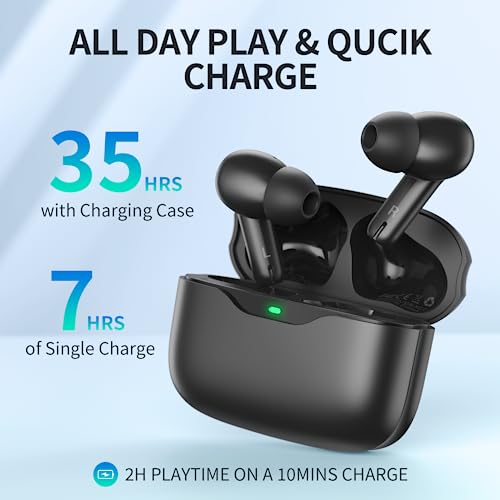 PSIER Wireless Earbuds Hybrid Active Noise Cancelling Bluetooth 5.3 Earbuds,35H Playtime True Wireless Earbuds with Transparency Mode IPX6 Bluetooth Headphones Immersive Stereo Sound Earphones