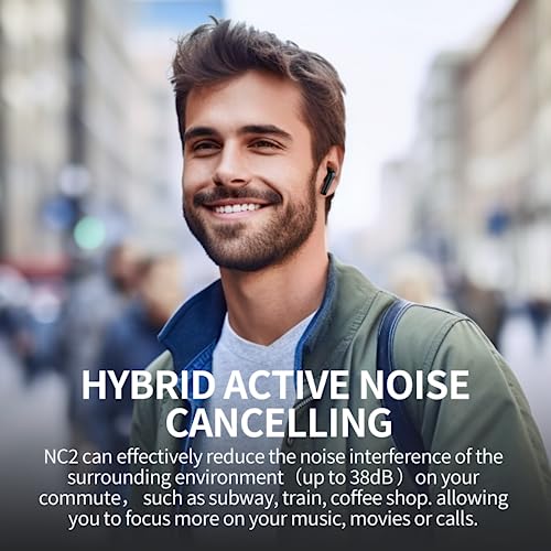 PSIER Wireless Earbuds Hybrid Active Noise Cancelling Bluetooth 5.3 Earbuds,35H Playtime True Wireless Earbuds with Transparency Mode IPX6 Bluetooth Headphones Immersive Stereo Sound Earphones