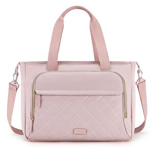 mommore diaper bag tote with changing pad, dry and wet compartment large capacity baby bag crossbody travel maternity bag, pink