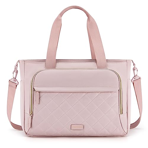 mommore Diaper Bag Tote with Changing Pad, Dry And Wet Compartment Large Capacity Baby Bag Crossbody Travel Maternity Bag, Pink