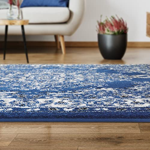 Antep Rugs Oriental 8x10 Traditional Medallion Indoor Area Rug Siesta (Navy Blue, 7'10" x 10')