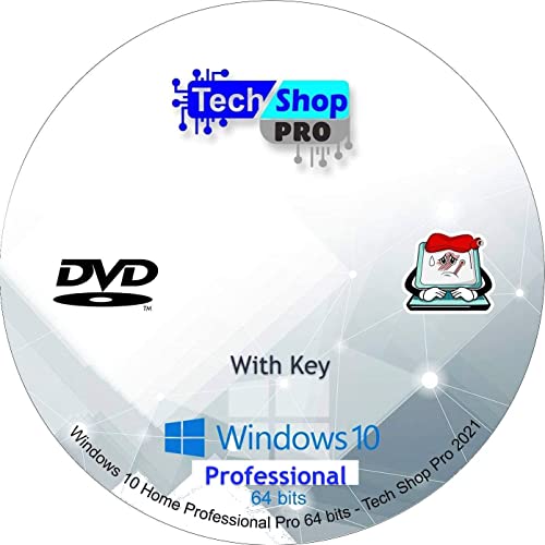 Tech-Shop-pro Compatible Windows 10 Professional 64 Bit DVD. Install To Factory Fresh With Key Laptop and Desktop.Latest Update 21H1 No drivers needed Free Technical Support