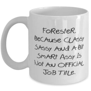 Joke Forester Gifts, Forester. Because Classy Sassy and a Bit Smart Assy, Unique Idea Birthday 11oz 15oz Mug Gifts For Coworkers, Forest green cup, Coffee mug, Tea cup, Travel mug, Water bottle