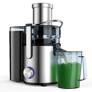 healnitor 1000w 3-speed led centrifugal juicer machines vegetable and fruit, stainless steel 3.5" big mouth, easy clean, high juice yield, bpa free, stainless steel