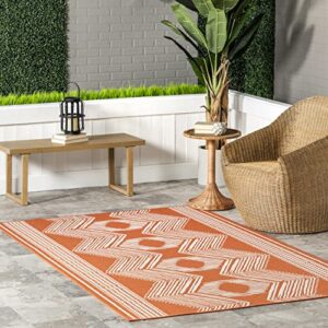 nuloom ranya tribal indoor/outdoor area rug, 8' x 10', orange