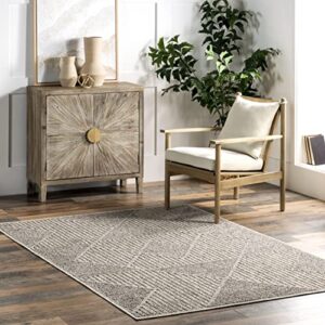 nuloom katherine moroccan high-low indoor/outdoor area rug, 8' x 10', gray