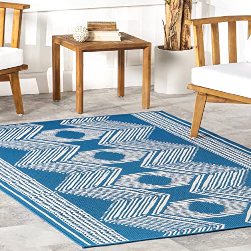 nuLOOM Ranya Tribal Indoor/Outdoor Area Rug, 8' x 10', Teal