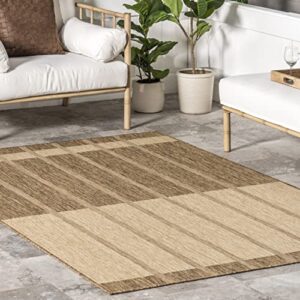 nuLOOM Maria Contemporary Striped Indoor/Outdoor Area Rug, 8' x 10', Beige