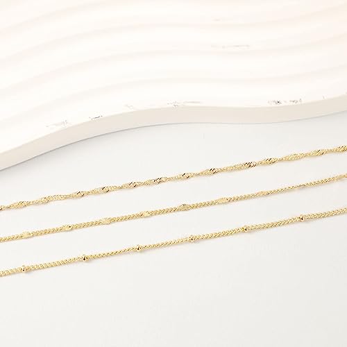 Sewyer Gold Dainty Bracelet Set for Women 14K Gold Filled Layering Chain Bracelets Stacked Bracelets Simple Set Jewelry Gift