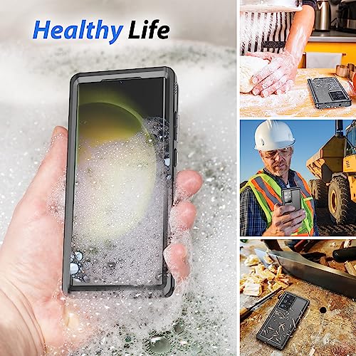 SPORTLINK for Samsung Galaxy S23 Ultra Case Waterproof - Built in Lens & Screen Protector[IP68 Underwater][6.6FT Military Dropproof][Dustproof] Full Body Shockproof Case for Galaxy S23 Ultra 6.8’’