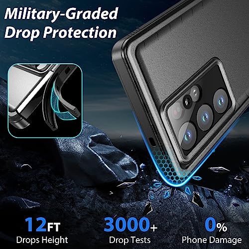 SPORTLINK for Samsung Galaxy S23 Ultra Case Waterproof - Built in Lens & Screen Protector[IP68 Underwater][6.6FT Military Dropproof][Dustproof] Full Body Shockproof Case for Galaxy S23 Ultra 6.8’’