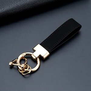 Universal Soft Faux Velvet Leather Car Keychain, Universal Key Fob Holder with Anti-Lost D-Ring, 2 Keyrings and 1 Screwdriver